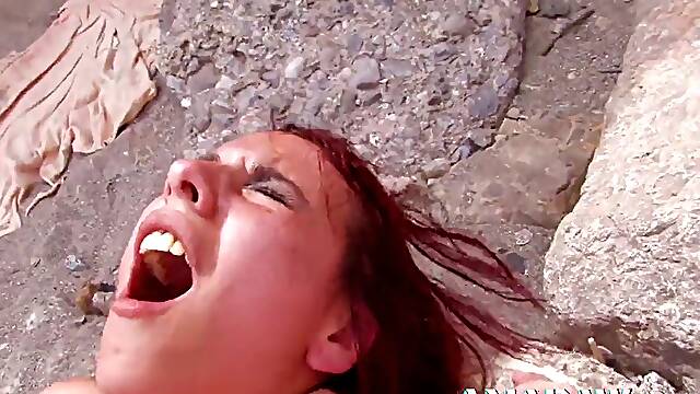 Big-Cock Redhead Tania Teen Beach Pussy Pounding