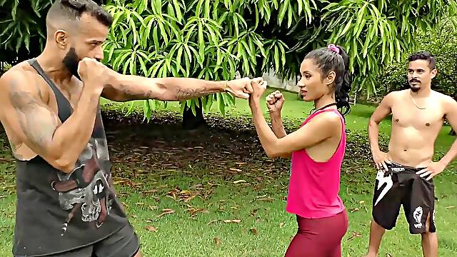 Brad Fucks Cobrinha and Niara Pessanha in Brazilian Anal Threesome