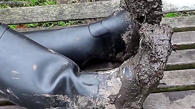 Muddy Boots Lovers Enjoy Dirty Boot Play