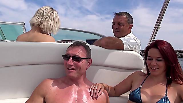 Hot ass blondie Britney drops her clothes for sex on the boat