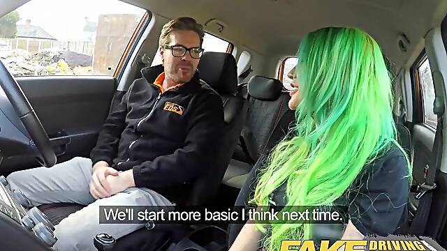 Fake Driving School Wild screw ride for tattooed breasty large booty girl