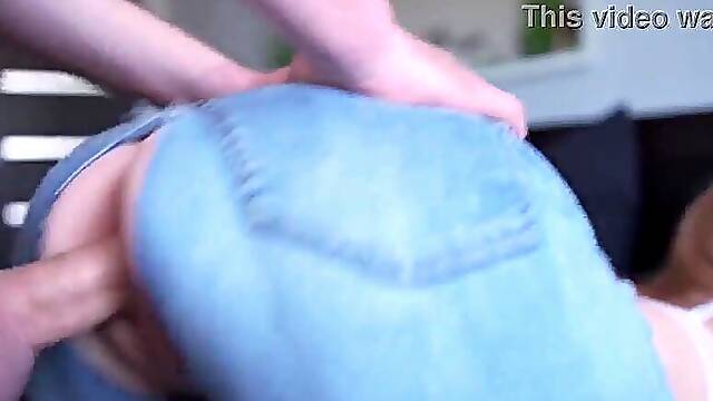 Stepdaddy Bang My Snatch Roughly In Torn Jeans! Cum On Jeans