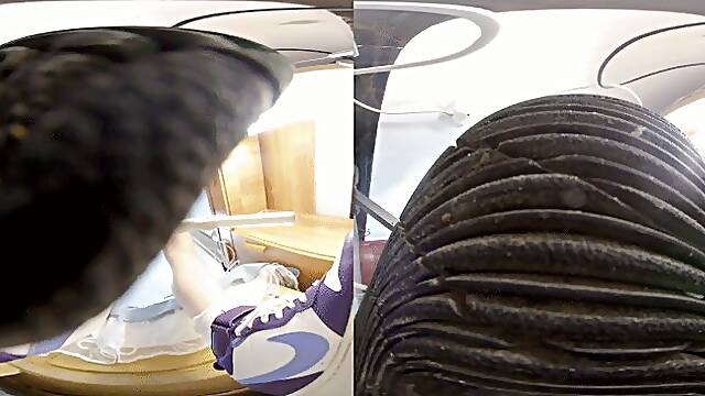 3DVR180 CC Nike sports shoes - POV trampling on human-shaped carpet 1