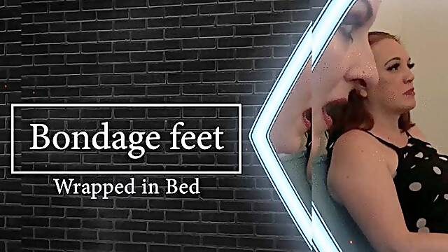 Bondage Pantyhose Feet in bed