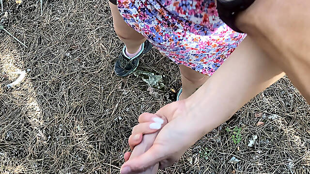 Found Cute Tattoed Girl Riding Bicycle in the Forest and Fucking Her Hairy Pussy
