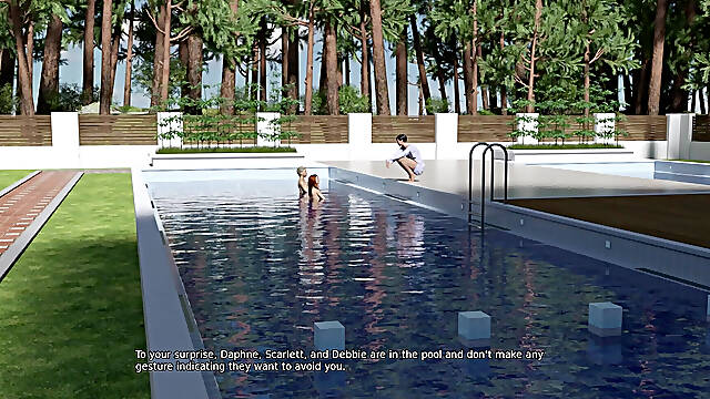 My Dorm 253: Daphne-scarlett Nude Pool Swim & Debbie-mark Talk