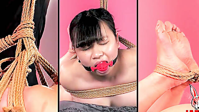 Mimi Bound Semi-nude in Reverse Shrimp - 4K Bondage