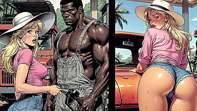 Jungle Gas Station: a Black Pump for a White Wife. BBC Wife Cuckold